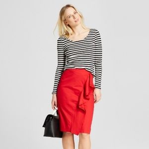 ⬇️ Black & White Stripe 1X Plus Size Pullover Sweater